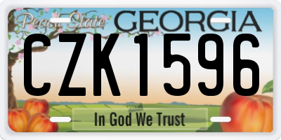 GA license plate CZK1596