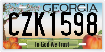 GA license plate CZK1598