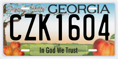 GA license plate CZK1604