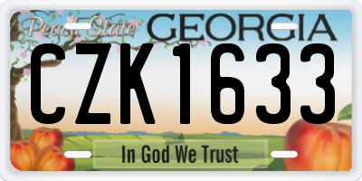 GA license plate CZK1633