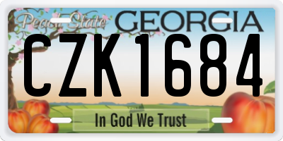 GA license plate CZK1684