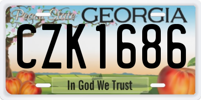GA license plate CZK1686