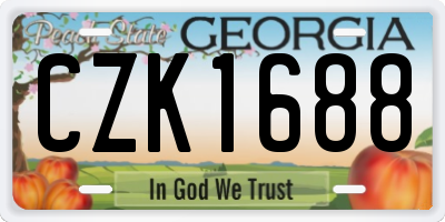 GA license plate CZK1688