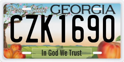 GA license plate CZK1690