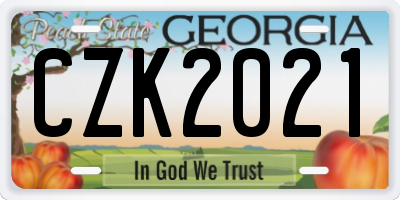 GA license plate CZK2021