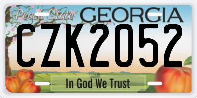 GA license plate CZK2052