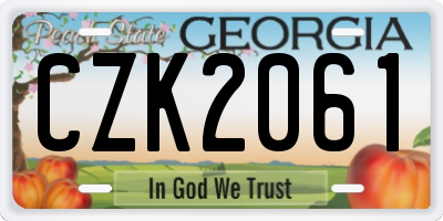 GA license plate CZK2061