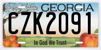 GA license plate CZK2091