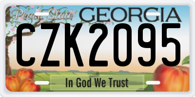 GA license plate CZK2095