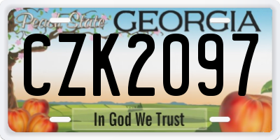 GA license plate CZK2097