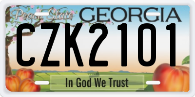 GA license plate CZK2101