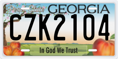 GA license plate CZK2104