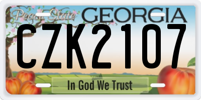 GA license plate CZK2107