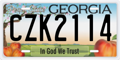 GA license plate CZK2114