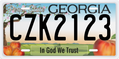 GA license plate CZK2123