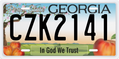 GA license plate CZK2141