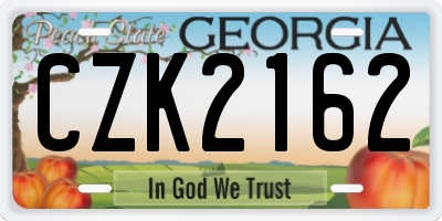 GA license plate CZK2162
