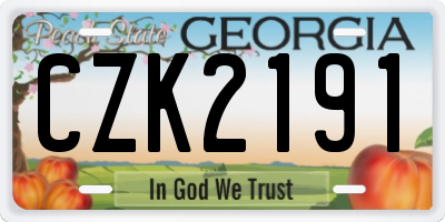 GA license plate CZK2191