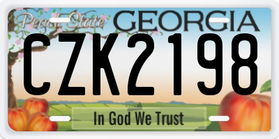 GA license plate CZK2198