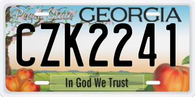 GA license plate CZK2241