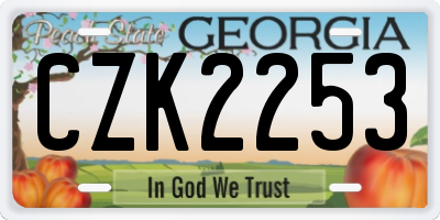 GA license plate CZK2253