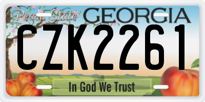 GA license plate CZK2261