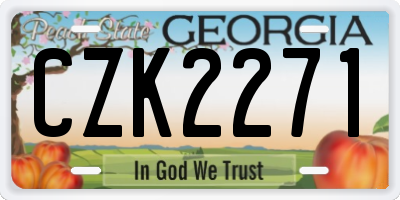 GA license plate CZK2271