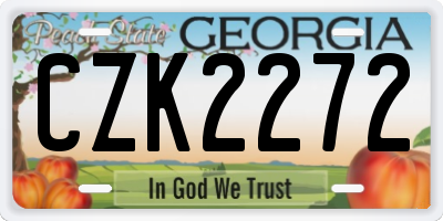 GA license plate CZK2272
