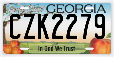 GA license plate CZK2279