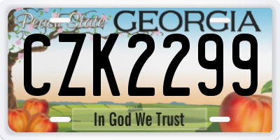 GA license plate CZK2299