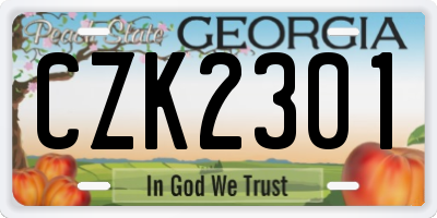 GA license plate CZK2301