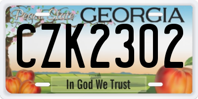 GA license plate CZK2302