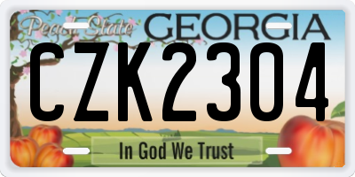 GA license plate CZK2304