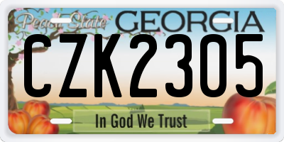 GA license plate CZK2305