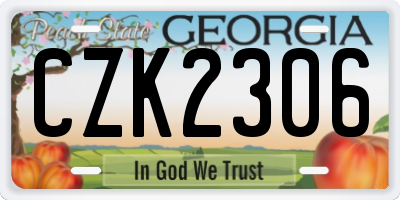 GA license plate CZK2306