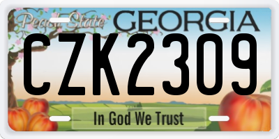 GA license plate CZK2309