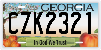 GA license plate CZK2321