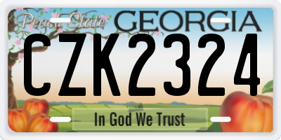 GA license plate CZK2324