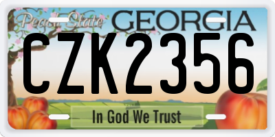 GA license plate CZK2356