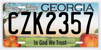 GA license plate CZK2357