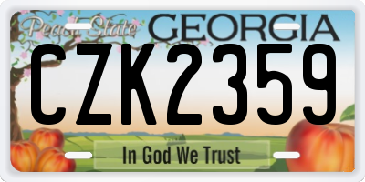 GA license plate CZK2359