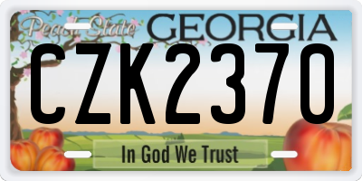 GA license plate CZK2370