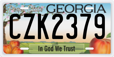 GA license plate CZK2379