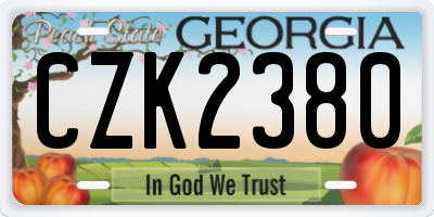 GA license plate CZK2380