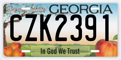 GA license plate CZK2391