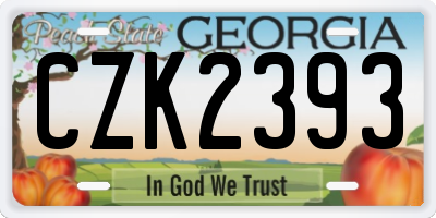 GA license plate CZK2393