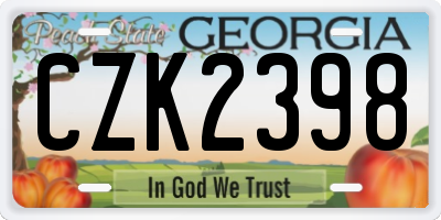 GA license plate CZK2398