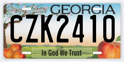 GA license plate CZK2410