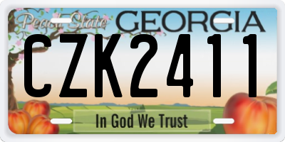 GA license plate CZK2411