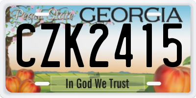 GA license plate CZK2415